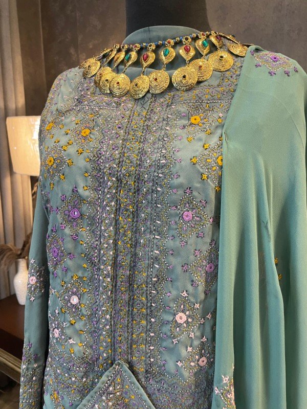Handmade Balochi Dress | Shoolok Design | Running Stitch