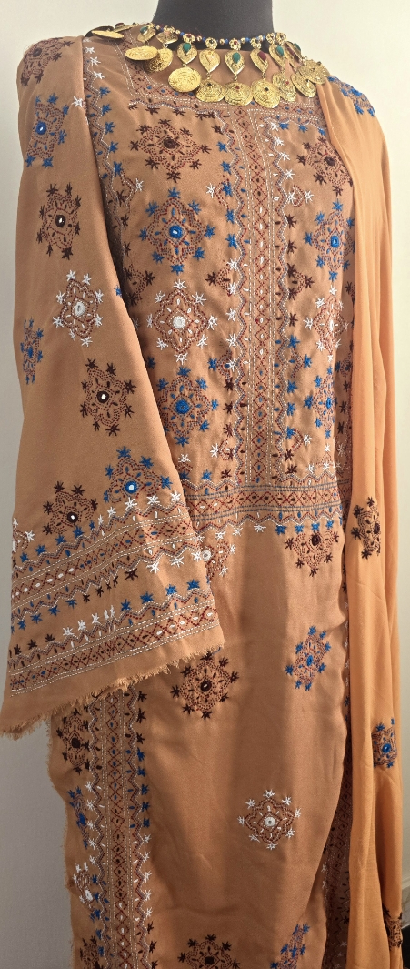 Handmade Balochi Dress | Shoolok | Running Stitch