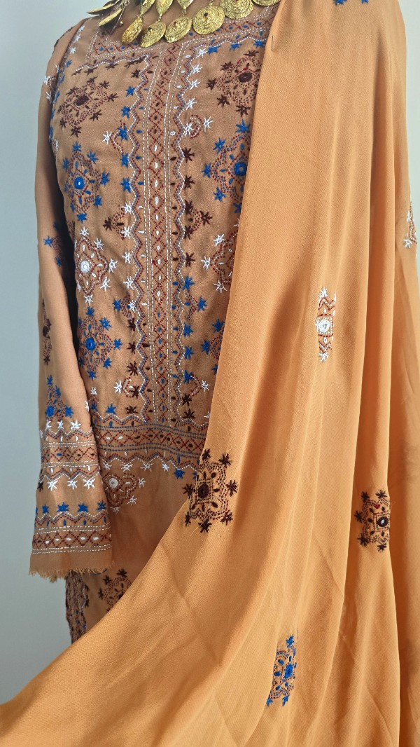 Handmade Balochi Dress | Shoolok | Running Stitch - Image 4