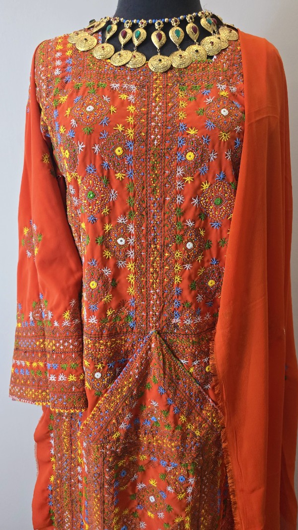 Handmade Balochi Dress | Shoolok | Running Stitch - Image 4