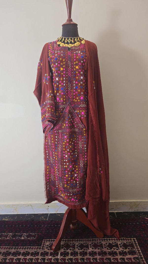 Hand Made Balochi Dress | Shoolok | Running stitch