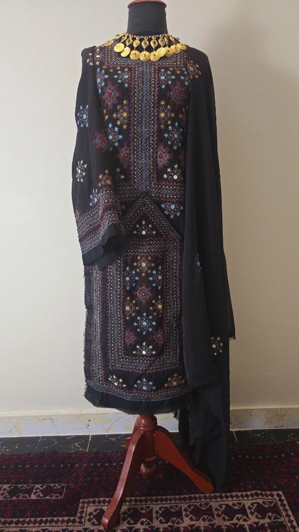 Hand Made Balochi Dress | Shoolok | Running stitch