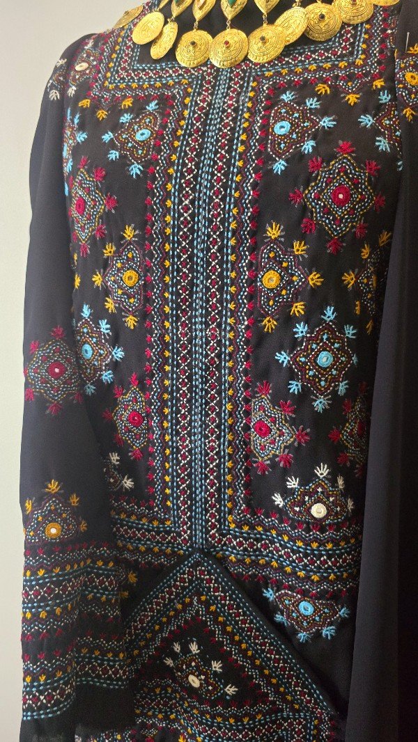Hand Made Balochi Dress | Shoolok | Running stitch - Image 9